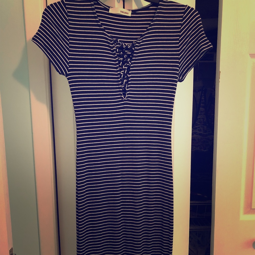 Sans souci lace up bodycon dress